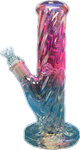 Twisted Fumed Straight Tube Bong / Pink